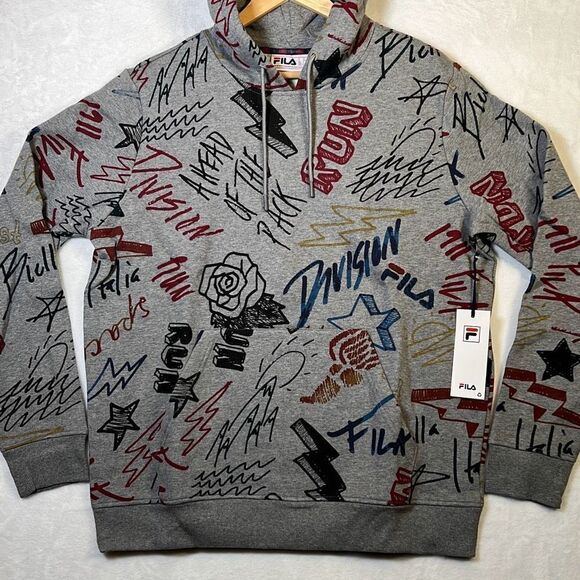 ‎Fila Sanani Graffiti Hoodie-NWT-MEN-Large - Picture 1 of 7